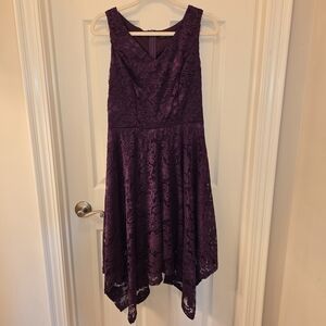 Elegant Purple Lace Dress